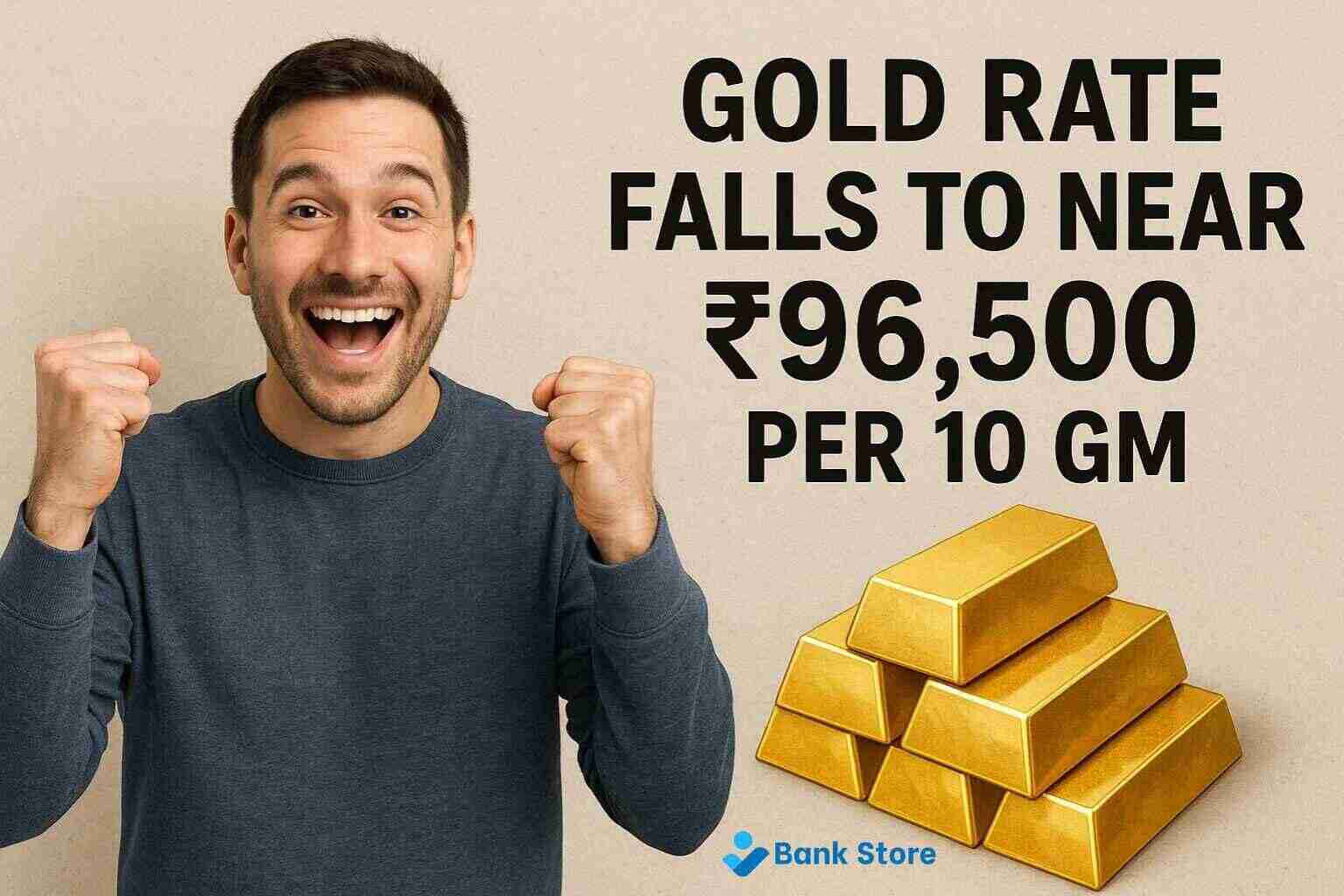 Gold Price Today: MCX Gold Rate Falls to Near ₹96,500 per 10 gm