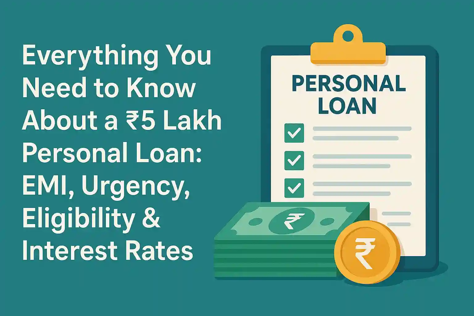 ₹5 Lakh Personal Loan: EMI, Urgency, Eligibility & Interest Rates